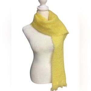 Archie Moore & Son Mohair/Wool Scarf Yellow Made in Scotland Travel Luxury Cozy